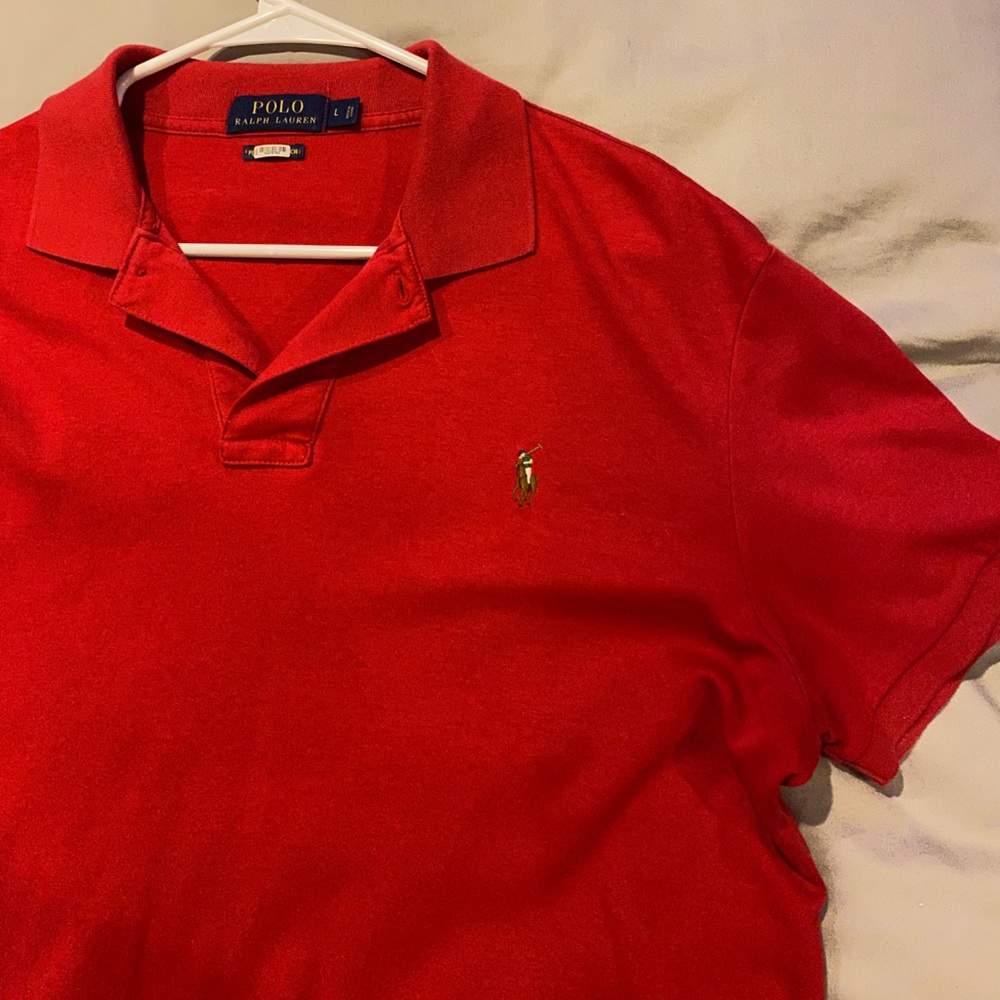 POLO Ralph Lauren Red Performance Short Sleeve Shirt Red - Large
